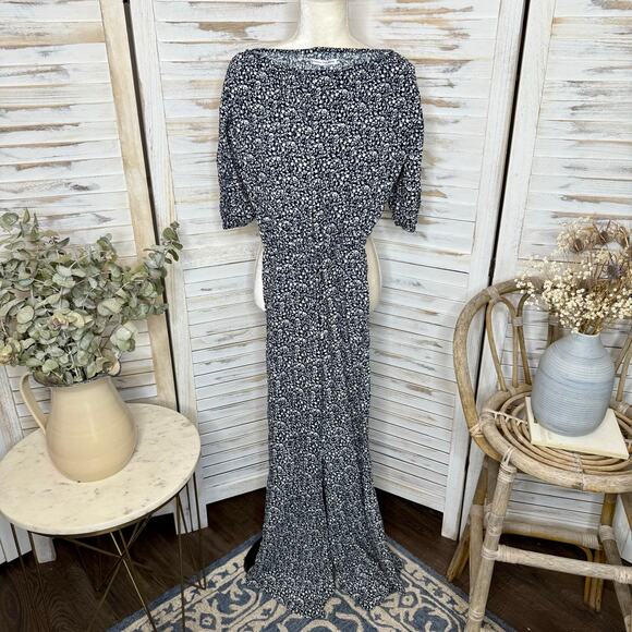 FAITHFUL THE BRAND Women's Size Small Urban Jumpsuit Flare Leg Winter Tales Navy - Picture 13 of 16